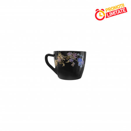 Ceasca din Opal, Negru, model Argo, 190ml