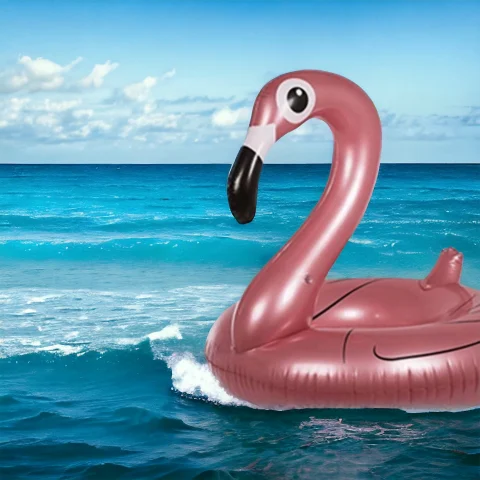 PROMOTII LIMITATE - Colac gonflabil pentru copii, model Flamingo, 85 cm