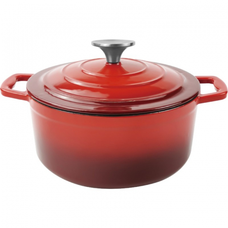 VASE ANTIADERENTE PENTRU GATIT - Cratita cu capac, din fonta emailata, 2.55 l, 20 cm, Grunberg GR8620