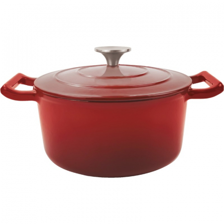 VASE ANTIADERENTE PENTRU GATIT - Cratita cu capac, din fonta emailata, 2.85 l, 22 cm, Grunberg GR8622