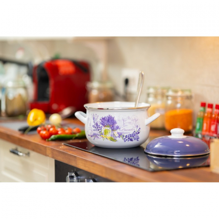 Cratita cu capac, emailata, 18 cm, 2.10 l, Grunberg GR3418-C [5]