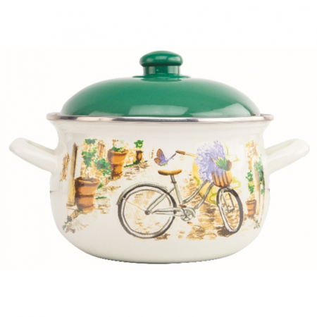 VASE ANTIADERENTE PENTRU GATIT - Cratita cu capac, emailata, 18 cm, 2.10 l, Grunberg GR3418-A