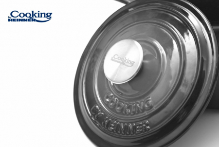 CRATITA FONTA EMAILATA + CAPAC 22 X 9.5 CM, 2.9 L, MARBLE GREY, COOKING BY HEINNER [5]