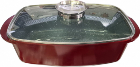 Cratita dreptunghiulara Grunberg 5L, Interior Ceramic Marmorat GR1007 [3]