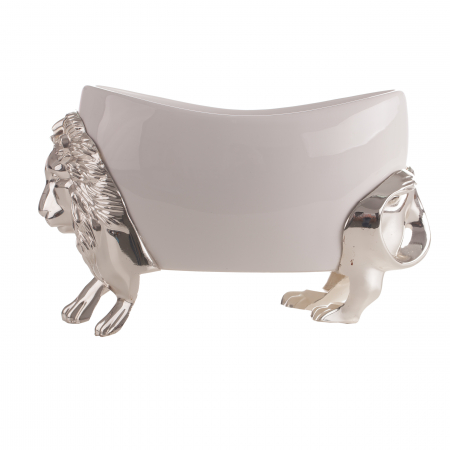 Fructiera argintata din ceramica in forma de leu [1]