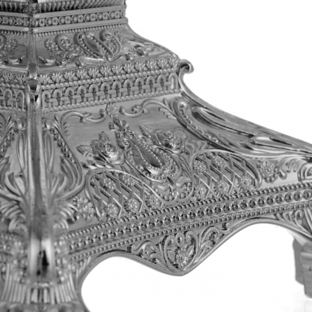 Fructiera rotunda din sticla cu aplicatii argintate [3]