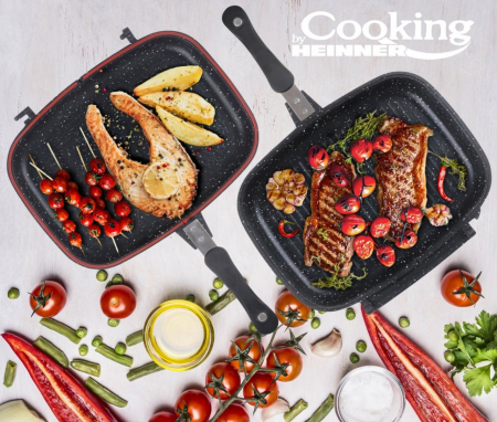 Tigaie dubla grill Cooking by Heinner, garnitura silicon rezerva, 32 cm [2]