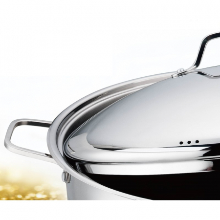 Oala din inox, cu capac din inox, baza 3 straturi, 40 cm, 35 l, Grunberg GR3140 [1]