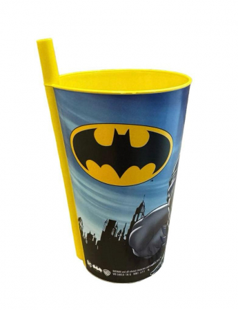Pahar cu pai incorporat model Batman 300 ml [1]