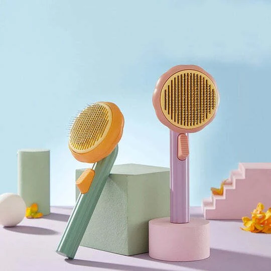 Perie curatarea si ingrijire blana/par Catei si Pisici cu sistem de curatare usoara la buton [1]