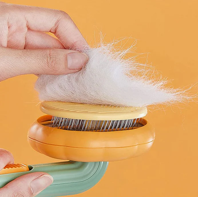 Perie curatarea si ingrijire blana/par Catei si Pisici cu sistem de curatare usoara la buton [6]