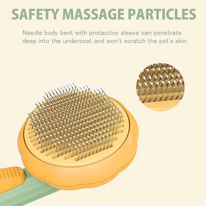 Perie curatarea si ingrijire blana/par Catei si Pisici cu sistem de curatare usoara la buton [3]