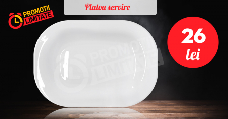 FARFURII LA BUCATA - Platou 33 cm, Opal, model Patrat