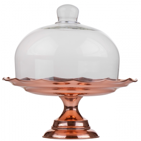 PRODUSE SPECIALE - Platou din cupru cu capac pentru prajituri