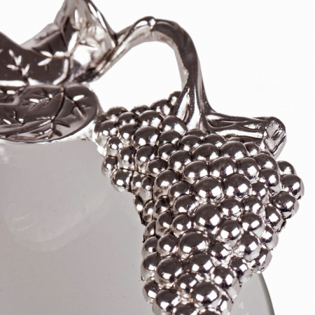 Platou din sticla oval, cu manere si elemente argintate [1]