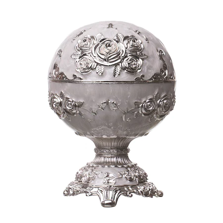 PRODUSE SPECIALE - Scrumiera rotunda argintata cu picior 10×10×14cm