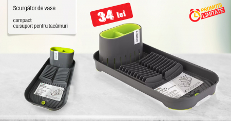 BUCATARIE - Scurgator de vase compact cu suport pentru tacamuri