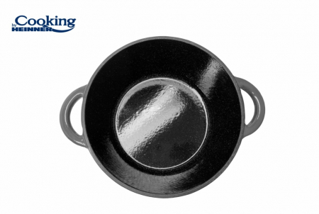 SEMIOALA FONTA EMAILATA + CAPAC 24 x 11.5 CM, 4L, MARBLE GREY, COOKING BY HEINNER [5]