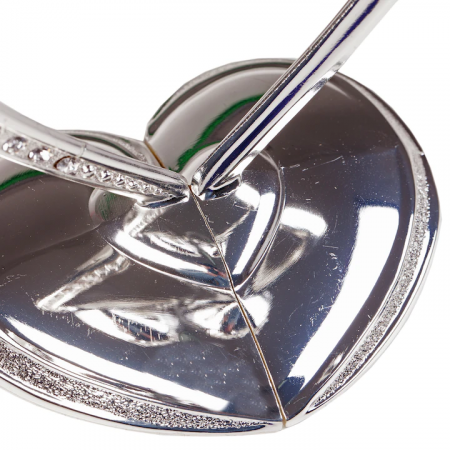 Set 2 pahare sampanie pentru miri cu picior in forma de inima [1]