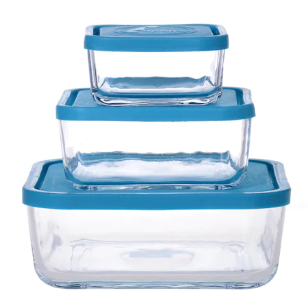 Set 3 caserole patrate Eljado, sticla ( 2.1 L+ 1.04 L+ 450 ml) [3]