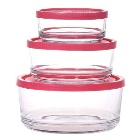 SETURI DIN STICLA - Set 3 caserole rotunde sticla 1.5 L, 840 ml si 450 ml