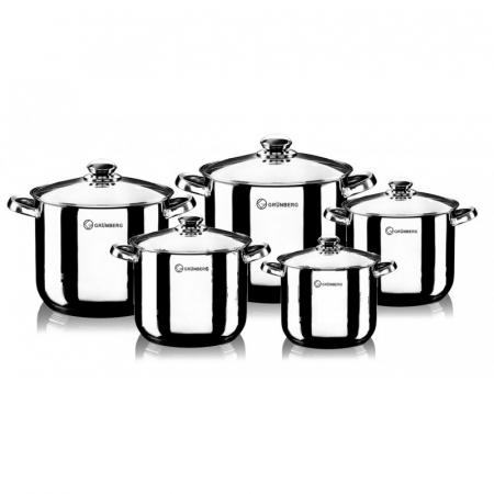 Grunberg - Set 5 oale cu capace din sticla 4.3l, 5.7l, 7.2l , 9l ,11l,  Grunberg GR1053