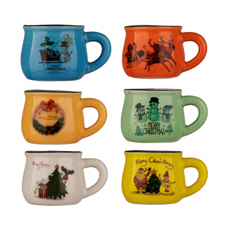 Set 6 cesti 50 ml din ceramica motive de Craciun [1]