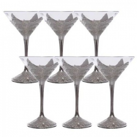 PRODUSE SPECIALE - Set 6 cupe argintate pentru inghetata