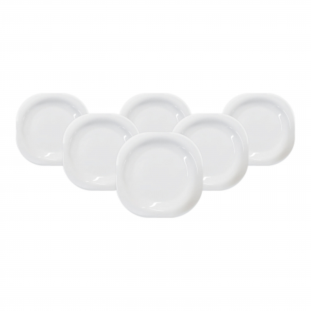 Set 6 farfurii intinse din opal, Alb Patrat, 25 cm [1]
