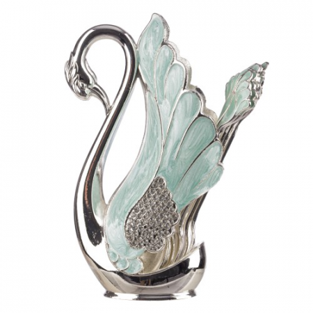 PRODUSE SPECIALE - Set argintat 6 lingurite in suport Lebada - Baby Blue