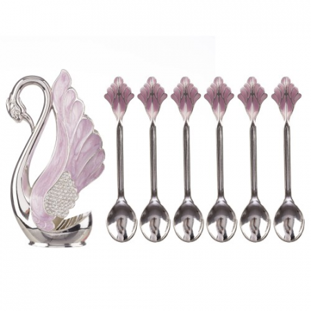 Set argintat 6 lingurite in suport Lebada - Mov [1]