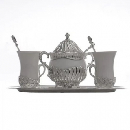 Set cafea argintat 2 persoane, model 2 [3]