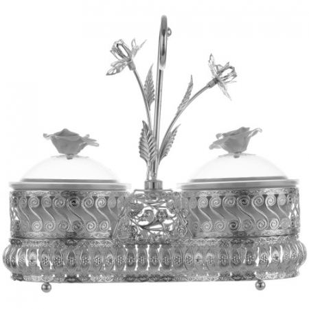 PRODUSE SPECIALE - Set doua boluri din ceramica cu suport argintat