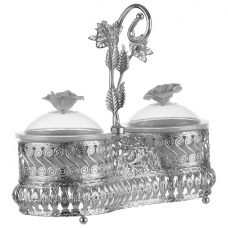 Set doua boluri din ceramica cu suport argintat [2]