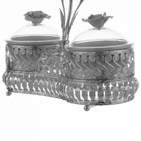 Set doua boluri din ceramica cu suport argintat [3]