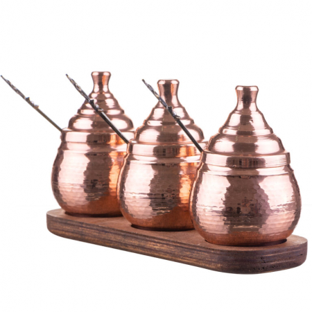 PRODUSE SPECIALE - Set 3 recipiente cupru pentru bucatarie