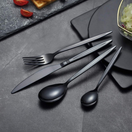 Set tacamuri din inox 24 piese, Grunberg (negru) [2]