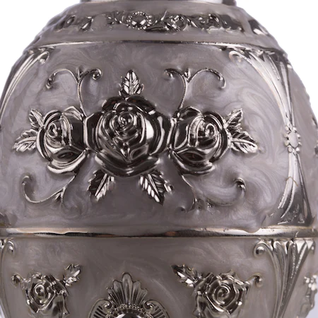 Suport argintat pentru scobitori cu model floral cu picior [3]