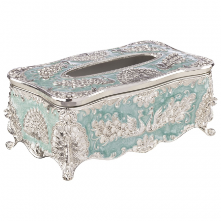 PRODUSE SPECIALE - Suport servetele argintat - baby blue