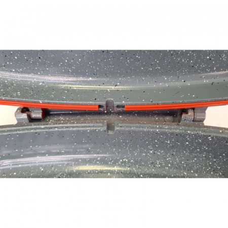 Tigaie dubla din aluminiu, ceramica marmorata, inchidere magnetica, inel din silicon, 32x22x7.50 cm, Grunberg [4]