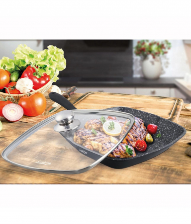 Tigaie grill + capac Dark Line, inductie, 28 x 4.5 cm [1]