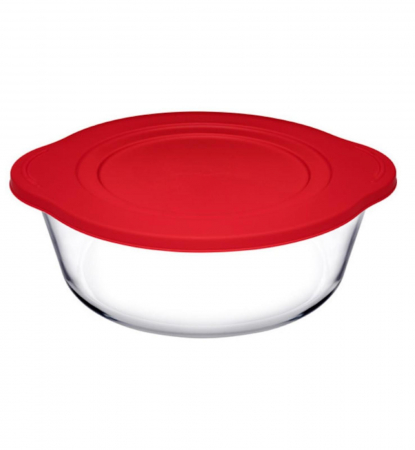 SETURI DIN STICLA - Vas rotund cu capac silicon, Borcam 0.84L