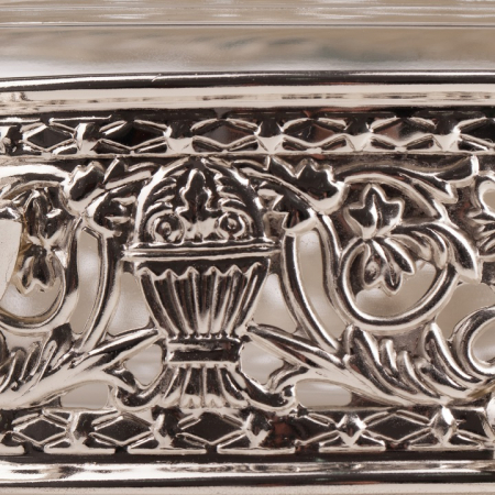 Vas sticla cu suport argintat pentru friptura 45 x 24.5 x 20 cm [2]