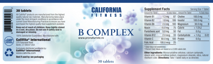 B Complex CaliVita (30 tablete) Complex cu vitamine B [2]