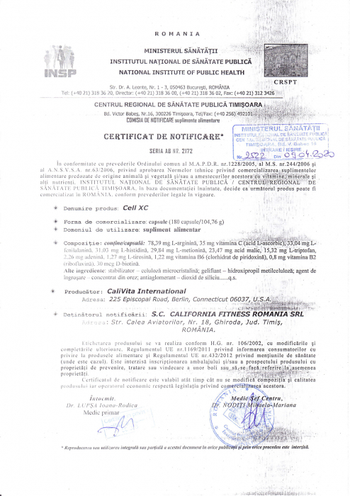 CELL XC CaliVita (180 capsule) pentru regenerarea celulară [3]