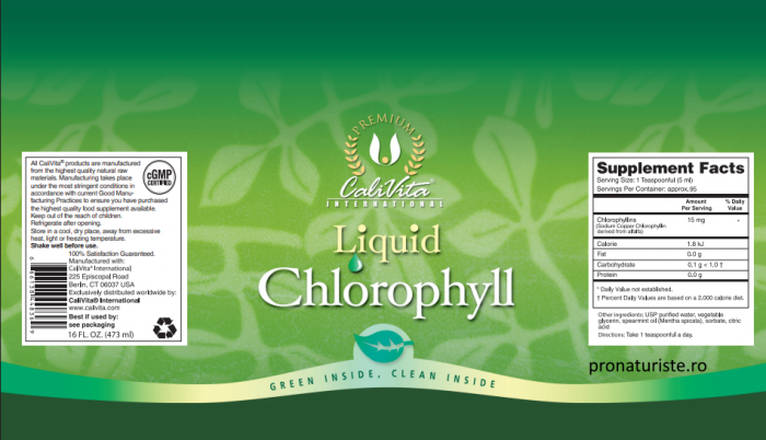 Liquid Chlorophyll CaliVita (473 ml) clorofilă lichidă [2]