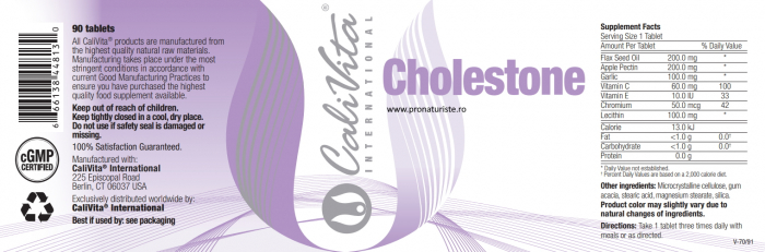 Cholestone CaliVita (90 tablete) Produs pentru reducerea colesteroluli [3]