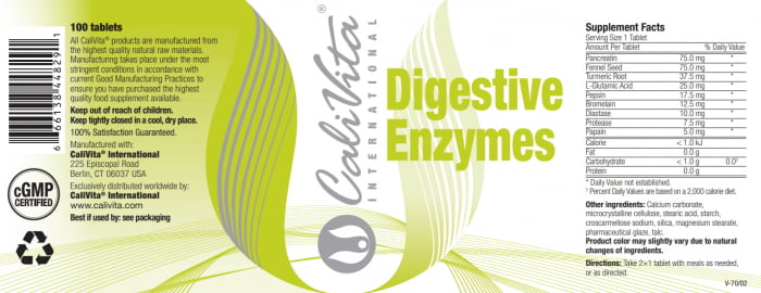 Digestive Enzymes CaliVita (100 tablete) Suport pentru sistemul digestiv [3]