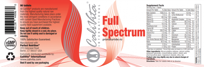 Full Spectrum CaliVita (90 tablete) Complex de Vitamine şi Minerale [4]
