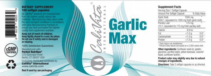 Garlic Max CaliVita (100 capsule gelationase) Produs naturist cu usturoi [4]
